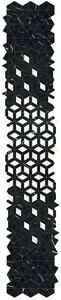 Декоративный элемент Atlas Concorde Italy Marvel Meraviglia Black Origin Diamond Lapp AJQ8 46,6x284,6 лаппатированный