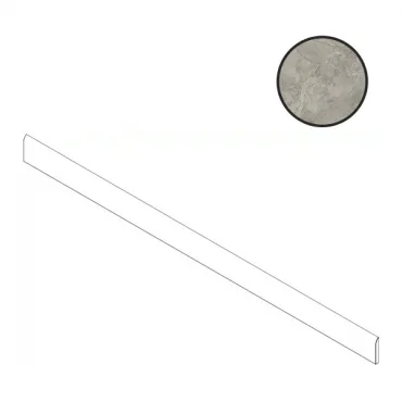 Бордюр Atlas Concorde Italy Marvel Meraviglia Silver Majestic Battiscopa Sagomato Sx AJVA 7,2x30 матовый