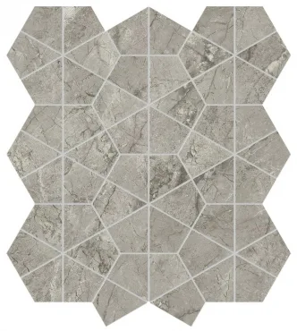 Мозаика Atlas Concorde Italy Marvel Meraviglia Silver Majestic Hexagon Lapp AJQ0 40,3x46,6 лаппатированная
