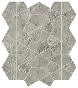 Мозаика Atlas Concorde Italy Marvel Meraviglia Silver Majestic Hexagon Lapp AJQ0 40,3x46,6 лаппатированная