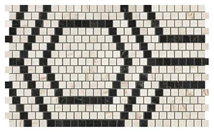 Мозаика Atlas Concorde Italy Marvel Mosaico Honeycomb Warm Lapp. ADVB 30x49 лаппатированная
