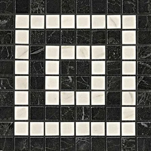 Вставка Atlas Concorde Italy Marvel Noir/Cremo Angolo Mosaico ADRI 18,5x18,5 лаппатированная
