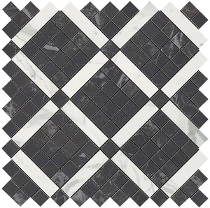 Мозаика Atlas Concorde Italy Marvel Noir Mix Diagonal Mosaic 9MVH 30,5x30,5 глянцевая