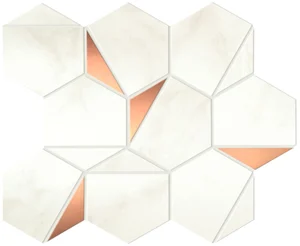 Мозаика Atlas Concorde Italy Marvel Calacatta Delicato Gold Hex Shiny A4WT 25,1x29 глянцевая