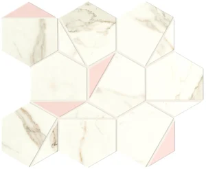 Мозаика Atlas Concorde Italy Marvel Calacatta Prestigio Rose Hex Silk A4WS 25,1x29 матовая