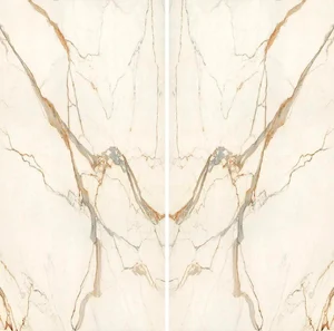 Керамогранит Atlas Concorde Italy Marvel Shine Calacatta Imperiale Bookmatch Silk AJK1 160x320 сатинированный
