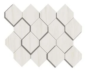 Мозаика Atlas Concorde Italy Marvel Bianco Dol. Mosaico Esagono 3D AS36 28,2x35,3 матовая