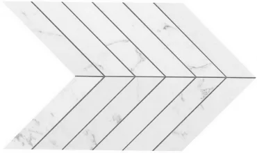 Мозаика Atlas Concorde Italy Marvel Carrara Pure Chevron Wall 9SCA 25x30,5 матовая