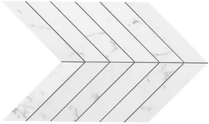 Мозаика Atlas Concorde Italy Marvel Carrara Pure Chevron Wall 9SCA 25x30,5 матовая
