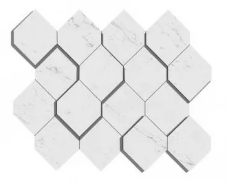 Marvel Carrara Pure Mosaico Esagono 3D AS4A