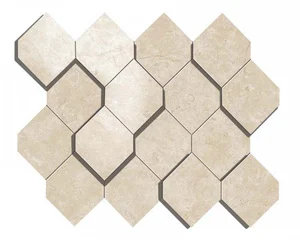 Мозаика Atlas Concorde Italy Marvel Cream Prestige Mosaico Esagono 3D AS38 28,2x35,3 матовая