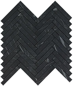 Мозаика Atlas Concorde Italy Marvel Nero Marquina Herringbone Wall 9SHN 30x30,5 матовая