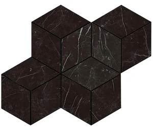 Мозаика Atlas Concorde Italy Marvel Nero Marquina Mosaico Esag. Lapp. AS2K 30x35 лаппатированная