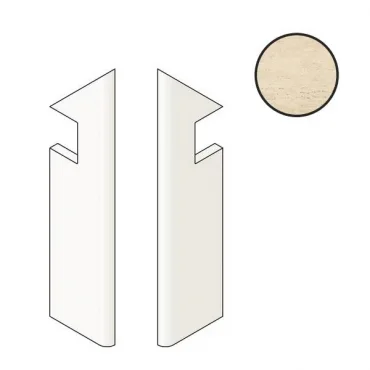 Спецэлемент Atlas Concorde Italy Marvel Travertine Sand Cross Battiscopa Sag.Sx AF7O 7,2x30 матовый