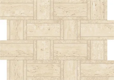 Мозаика Atlas Concorde Italy Marvel Travertine Sand Mosaico Basketweave AF9N 35x47 матовая