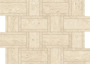 Мозаика Atlas Concorde Italy Marvel Travertine Sand Mosaico Basketweave AF9N 35x47 матовая