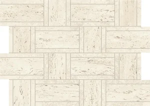 Мозаика Atlas Concorde Italy Marvel Travertine White Mosaico Basketweave AF9M 35x47 матовая