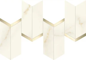 Мозаика Atlas Concorde Italy Marvel X Calacatta Apuano Mosaico Chevron Lappato AF8W 19,2x46,3 лаппатированная