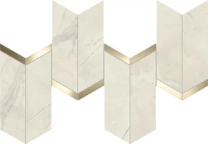 Мозаика Atlas Concorde Italy Marvel X Calacatta Perla Mosaico Chevron Lappato AF8Y 19,2x46,3 лаппатированная