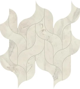 Мозаика Atlas Concorde Italy Marvel X Calacatta Perla Mosaico Waterfall Lappato AF8T 27,7x30,5 лаппатированная
