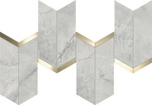 Мозаика Atlas Concorde Italy Marvel X Grey Cloud Mosaico Chevron Lappato AF8Z 19,2x46,3 лаппатированная