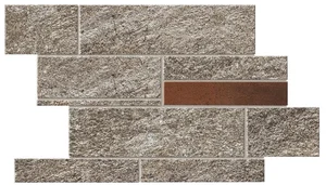 Мозаика Atlas Concorde Italy Norde Piombo Brick Corten A599 29,7x39 матовая
