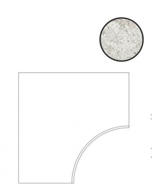 Спецэлемент Atlas Concorde Russia Forte Dei Marmi Quark Brazilian White Bordo Curvilineo Round 30 620090001129 60x60 матовый
