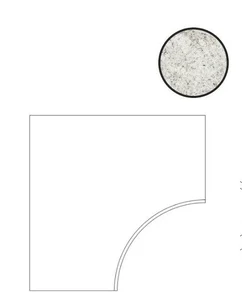 Спецэлемент Atlas Concorde Russia Forte Dei Marmi Quark Brazilian White Bordo Curvilineo Round 30 620090001129 60x60 матовый