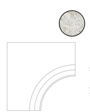 Спецэлемент Atlas Concorde Russia Forte Dei Marmi Quark Brazilian White Bordo Curvilineo Svasato Round 30 620090001128 60x60 матовый