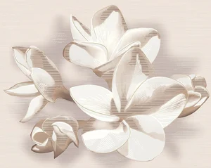 Декоративный элемент Azori Amati Decor Plumeria Beige 40,2x50,5 матовый