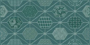 Декоративный элемент Azori Devore Indigo Geometria 31,5x63 матовый