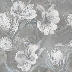 Панно Azori Opale Grey Flower 32x63 матовое