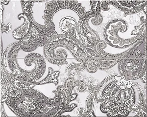 Панно Azori Sfumato Decor Grey Paisley 20,1x50,5 матовое