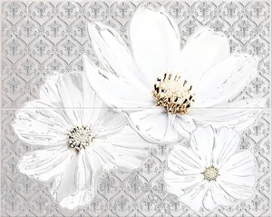 Панно Azori Sfumato Grey Decor Set Floret 20,1x50,5 матовое