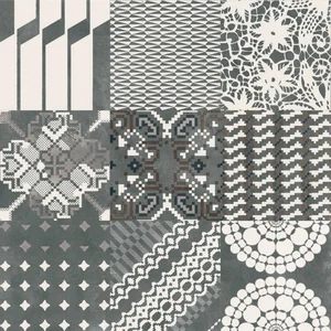 Керамогранит Mutina Azulej Combination Nero PUACM04 20x20 матовый