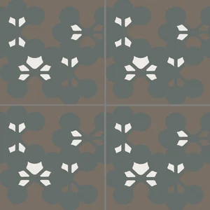 Керамогранит Mutina Azulej Flores Nero PUA48 20x20 матовый