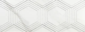 Плитка Azulev Calacatta Decor Hexa White Matt 25x65 матовая
