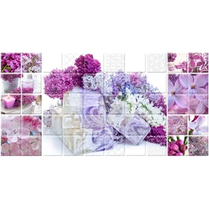 Декоративный элемент Belleza Арома 25х50 Декор Сирень лиловый (04-01-1-10-04-51-693-1) 25x50 глянцевый