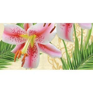 Декоративный элемент Belleza Lily стеклянный многоцветный В 25x50 глянцевый
