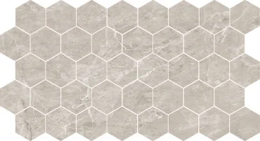 Мозаика Bode Marble Porcelain Nuvola Grigio Mos Hex Pol BMB8557M1 26,7x30,8 полированная