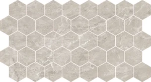 Мозаика Bode Marble Porcelain Nuvola Grigio Mos Hex Pol BMB8557M1 26,7x30,8 полированная