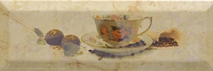 Декоративный элемент Monopole Bonjour Decor Cafe Crema 10x30 глянцевый