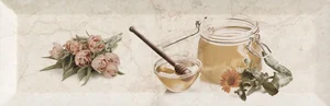 Декоративный элемент Monopole Bonjour Decor Miel Marfil 10x30 глянцевый