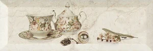 Декоративный элемент Monopole Bonjour Decor Tea Marfil 10x30 глянцевый