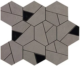 Мозаика Atlas Concorde Italy Boost Smoke Mosaico Hex Black AN69 25,2x28,5 матовая