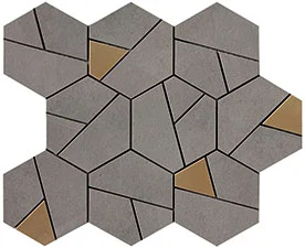 Мозаика Atlas Concorde Italy Boost Smoke Mosaico Hex Yellow AN68 25,2x28,5 матовая