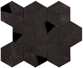 Мозаика Atlas Concorde Italy Boost Tarmac Mosaico Hex Black AN7B 25,2x28,5 матовая