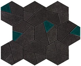 Мозаика Atlas Concorde Italy Boost Tarmac Mosaico Hex Jade AN7A 25,2x28,5 матовая