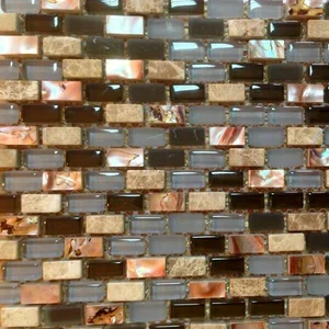 Мозаика Lace Mosaic Brown Pearl 005A 28,6x28,8 глянцевая