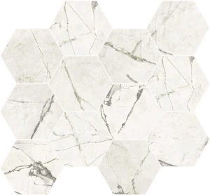 Декоративный элемент Caesar Anima Ever Magnificent White Esagono AFFI 28,5x33 полированный